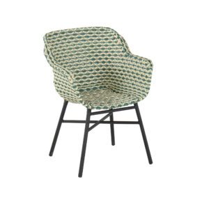 Hartman "Delphine" Gartenstuhl, Gestell Aluminium carbon black, Sitzfläche Emerald green