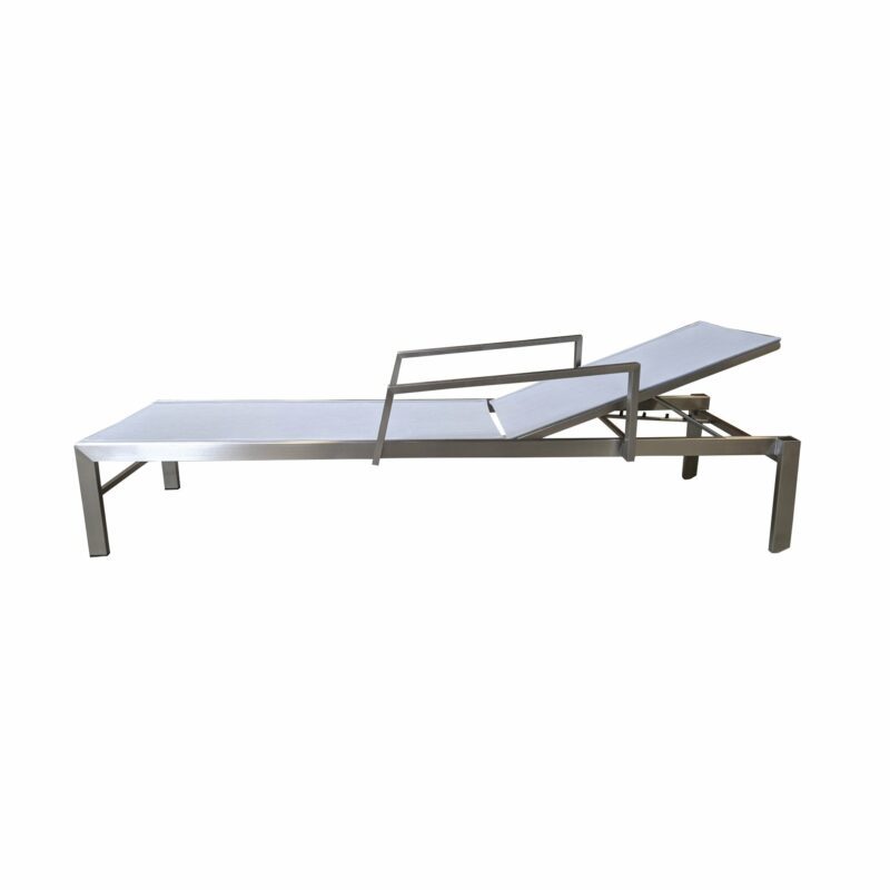 Home Islands "Daiki" Sonnenliege, Gestell Edelstahl, Textilgewebe silver black