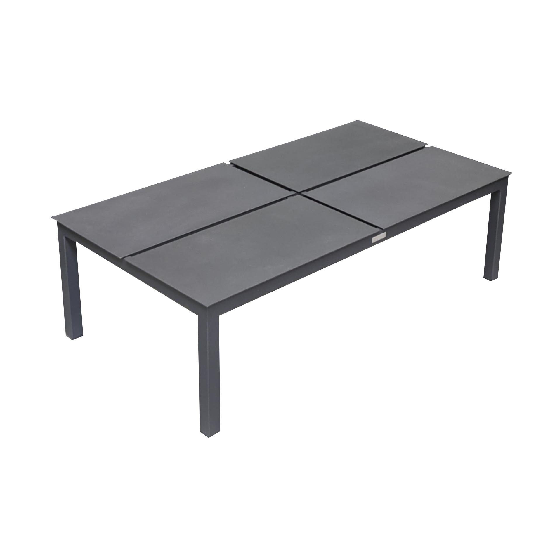 Jati&Kebon "Liem" Loungetisch, Gestell & Tischplatte aus Aluminium eisengrau