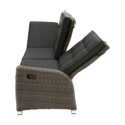 Ploß "Rocking Comfort" Speise-/Loungesofa 3-Sitzer, Polyrattangeflecht doppel-halbrund grau-braun-meliert inkl. Sitz- und Rückenpolster anthrazit
