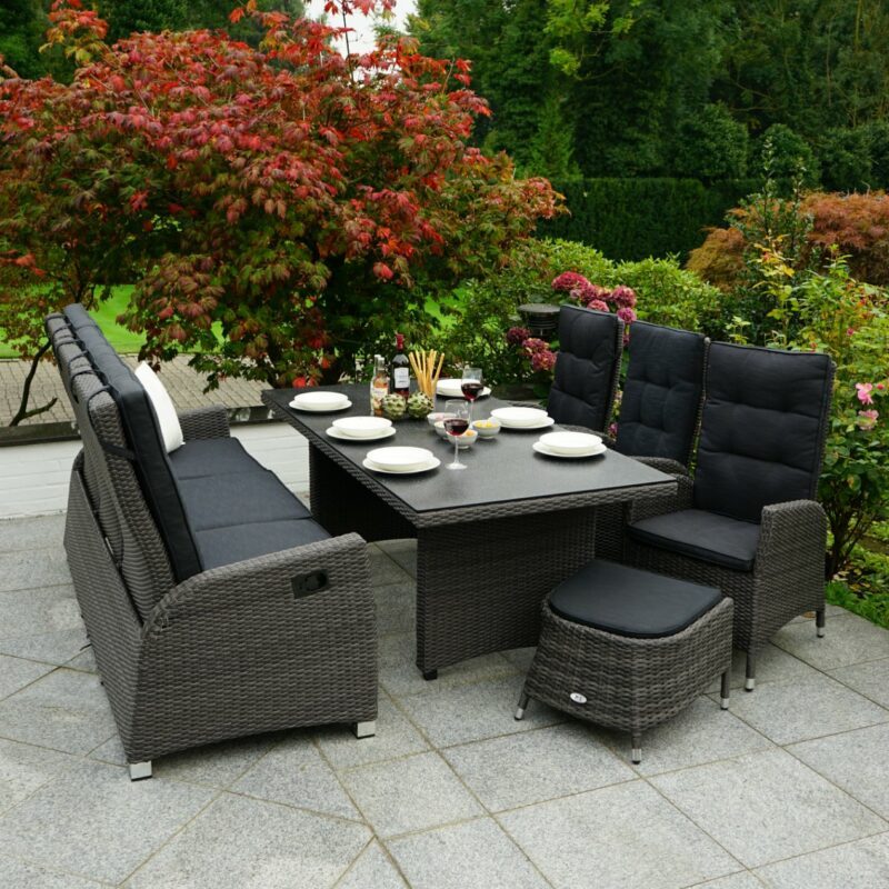 Ploß "Rocking" Diningsessel mit Fußhocker, Loungetisch und "Rocking Comfort" Loungesofa 3-Sitzer (Copyright Ploß & Co.)