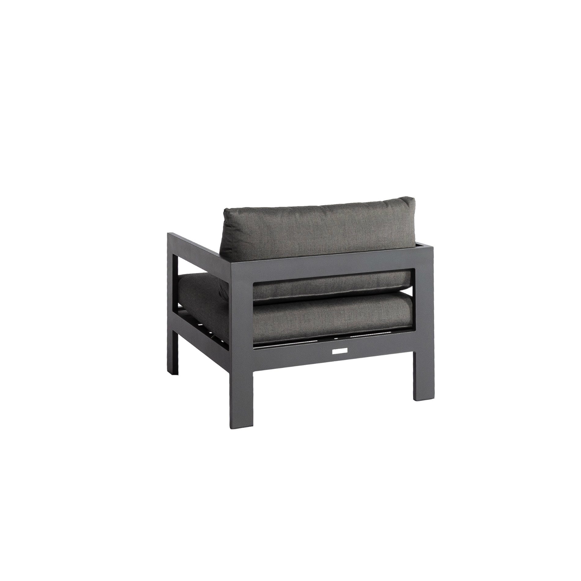 Jati&Kebon "Vigo" Loungesessel, Gestell Aluminium eisengrau mit Sitz- und Rückenkissen charcoal