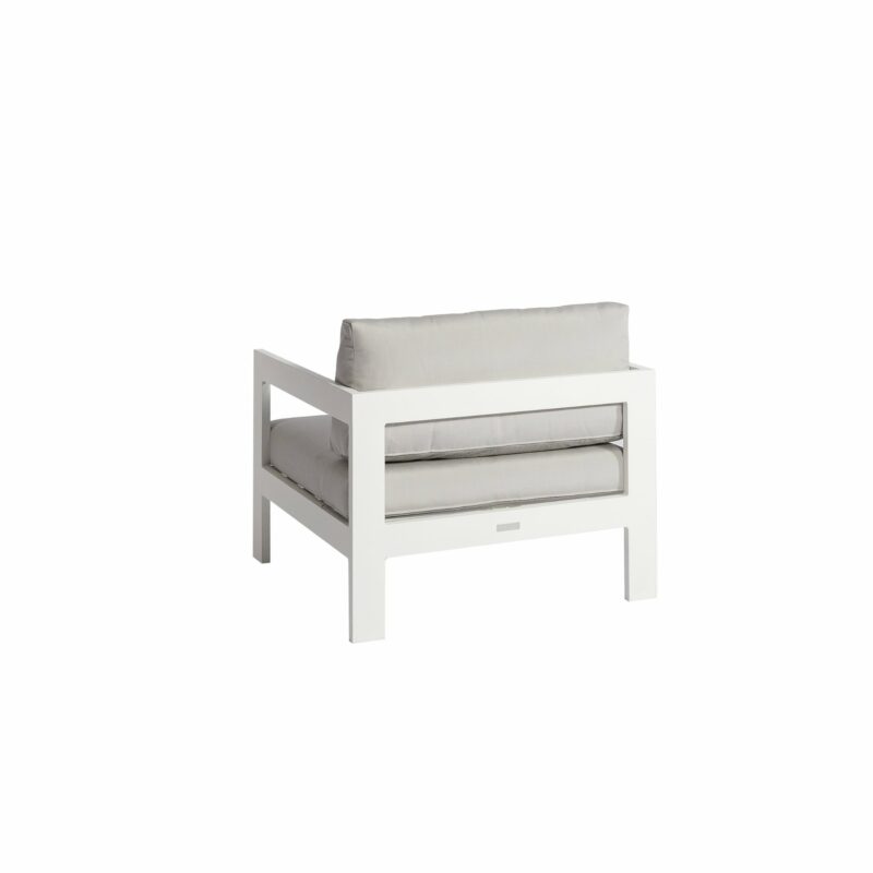 Jati&Kebon "Vigo" Loungesessel, Gestell Aluminium weiß mit Sitz- und Rückenkissen shingles