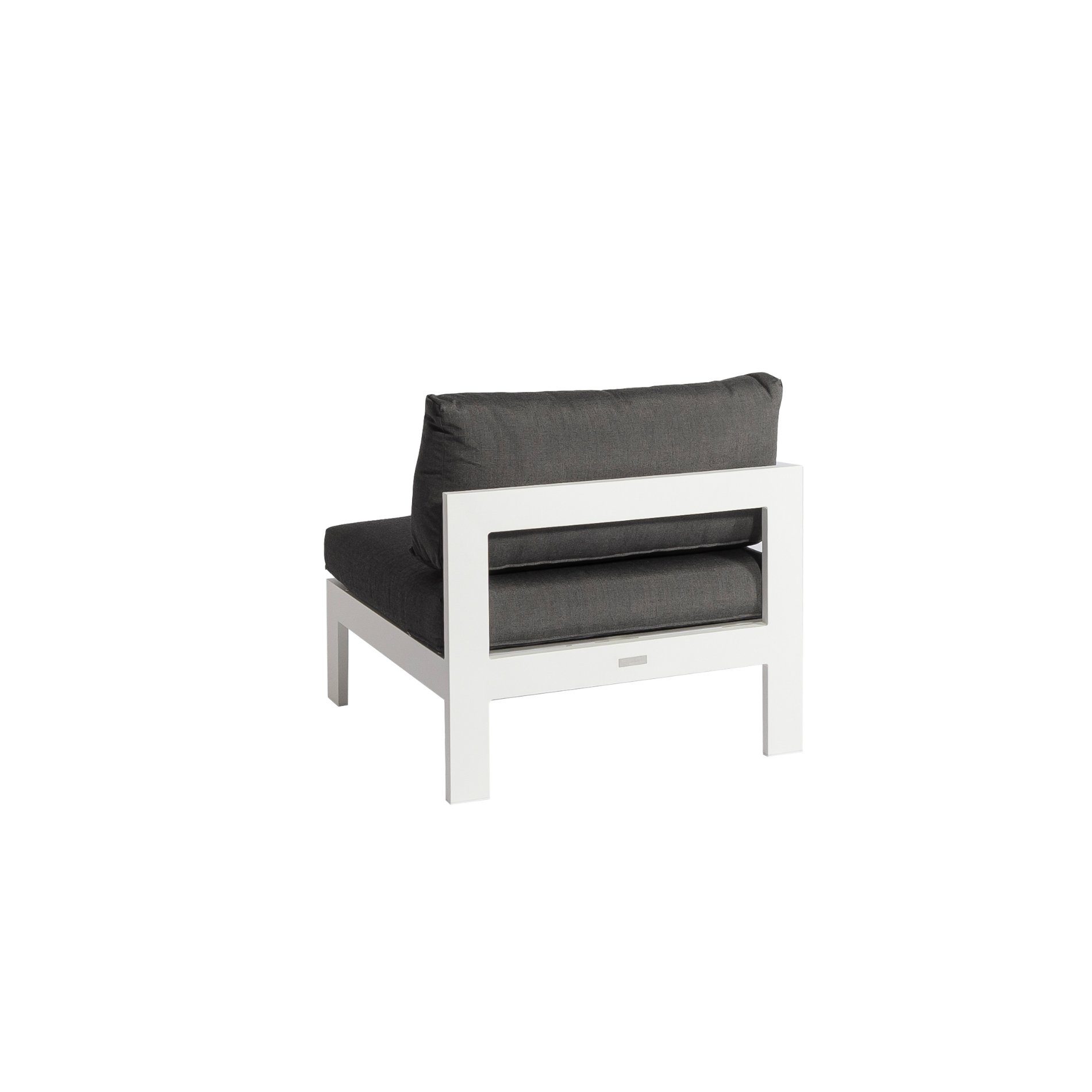 Jati&Kebon "Vigo" Lounge-Mittelteil, Gestell Aluminium weiß mit Sitz- und Rückenkissen charcoal