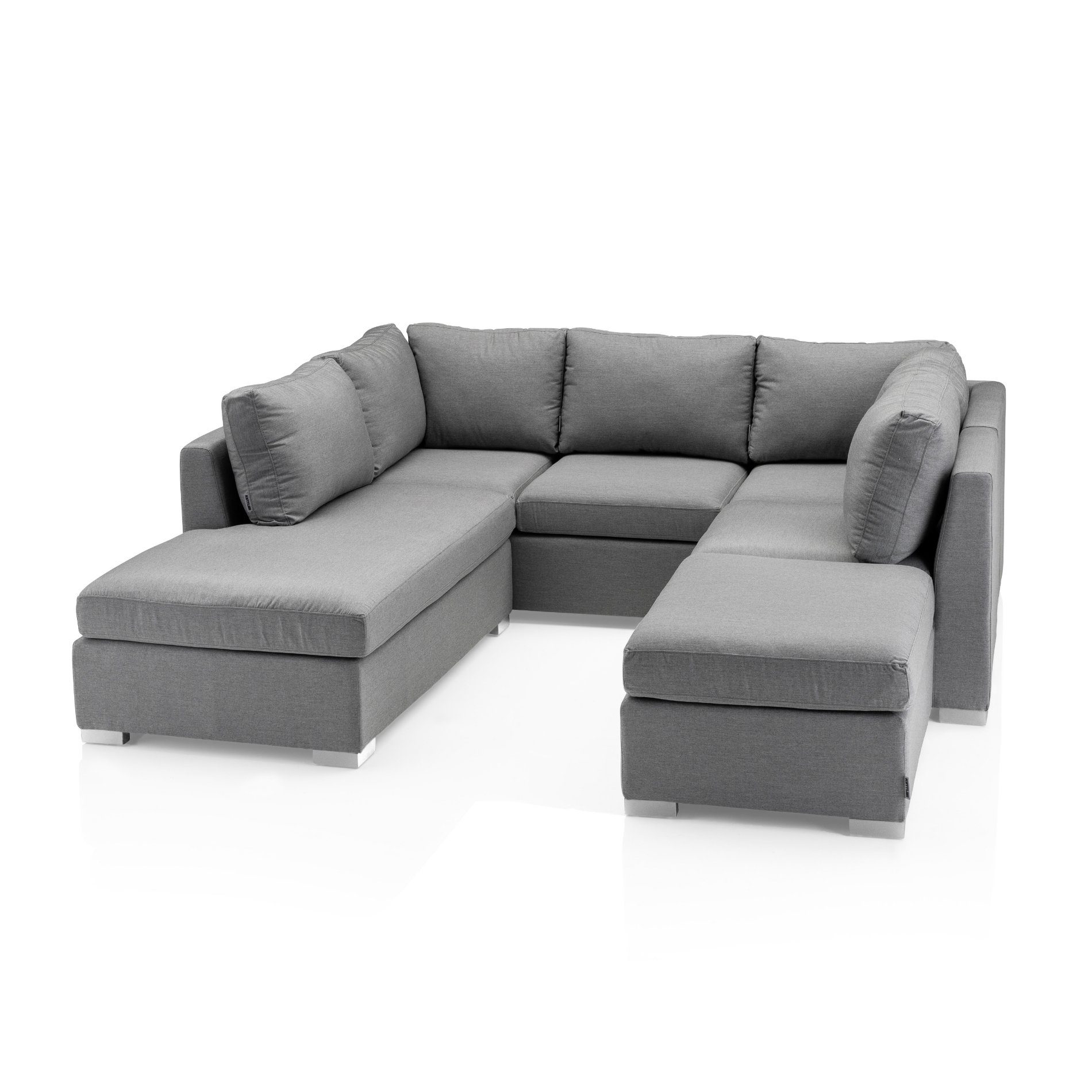 Kettler "Lavi" Loungeset, bestehend aus 3-Sitzer Sofa, Chaiselongue, Mittelteil und Hocker