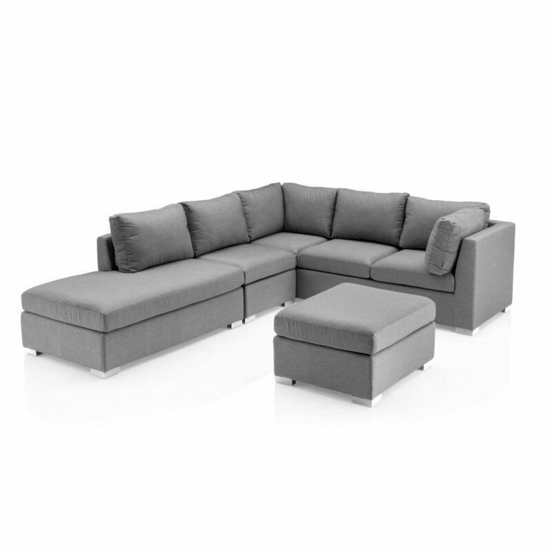 Kettler "Lavi" Loungeset, bestehend aus 3-Sitzer Sofa, Chaiselongue, Mittelteil und Hocker