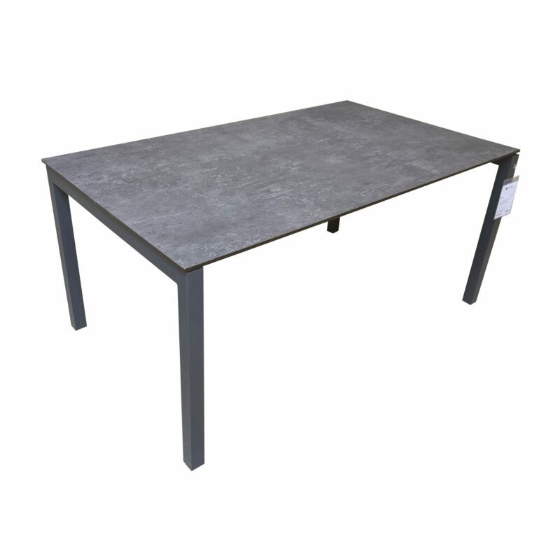 SIT Mobilia "Etna" Ausziehtisch, Gestell Aluminium anthrazit, Tischplatte HPL Oxido Bluestone, 160/220x95 cm