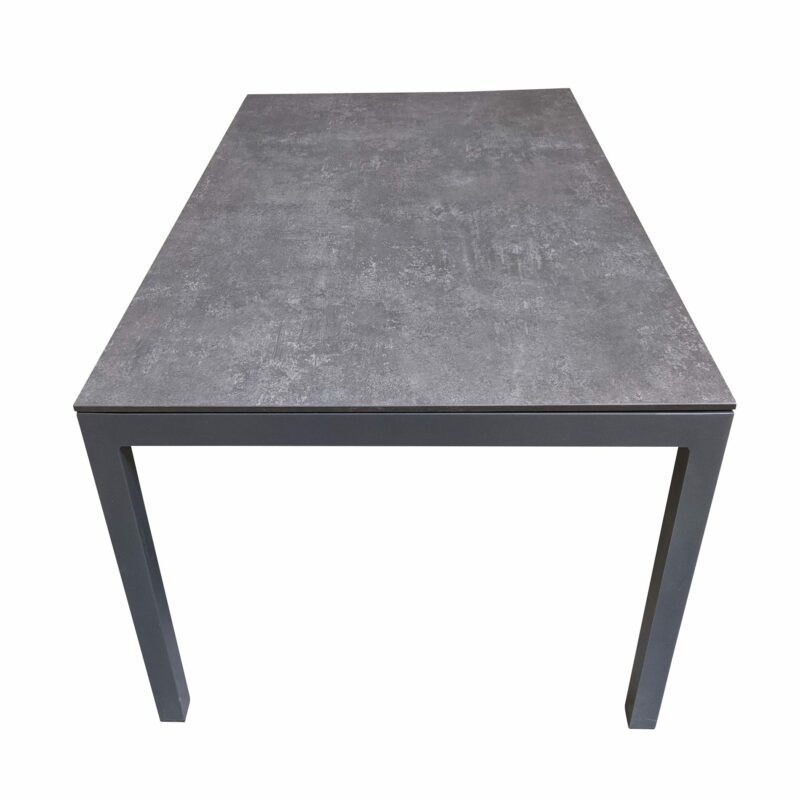 SIT Mobilia "Etna" Ausziehtisch, Gestell Aluminium anthrazit, Tischplatte HPL Oxido Bluestone, 160/220x95 cm