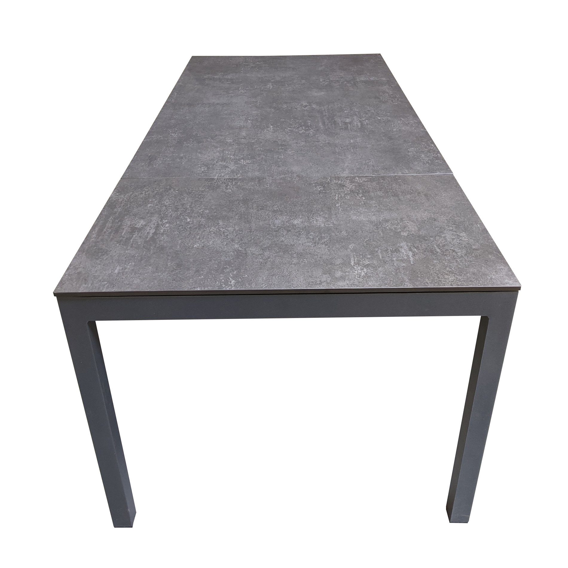 SIT Mobilia "Etna" Ausziehtisch, Gestell Aluminium eisengrau, Tischplatte HPL Oxido Bluestone, 160/220x95 cm