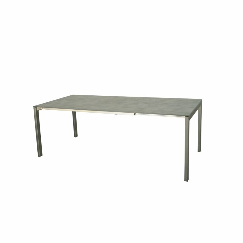 SIT Mobilia "Etna" Ausziehtisch, Gestell Aluminium eisengrau (fällt im Original dunkler aus), Tischplatte HPL Oxido grisalo