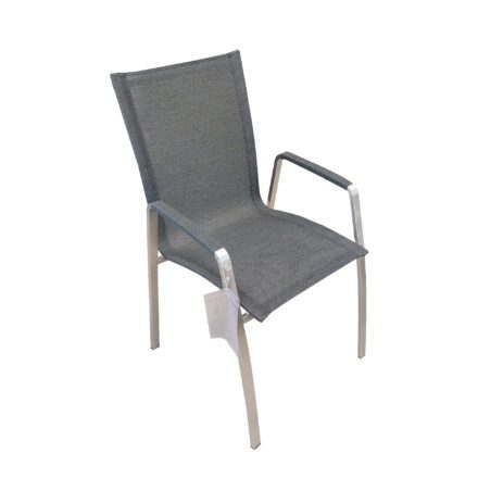 SIT Mobilia "Tinto" Stapelstuhl hoch, Gestell Edelstahl, Gewebe Batyline Eden black
