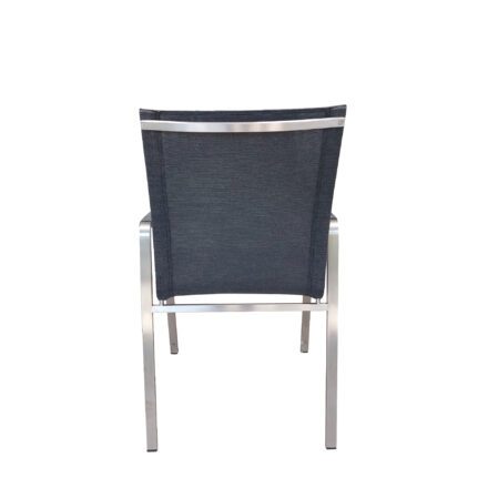 SIT Mobilia "Tinto" Stapelstuhl hoch, Gestell Edelstahl, Gewebe Batyline Eden black