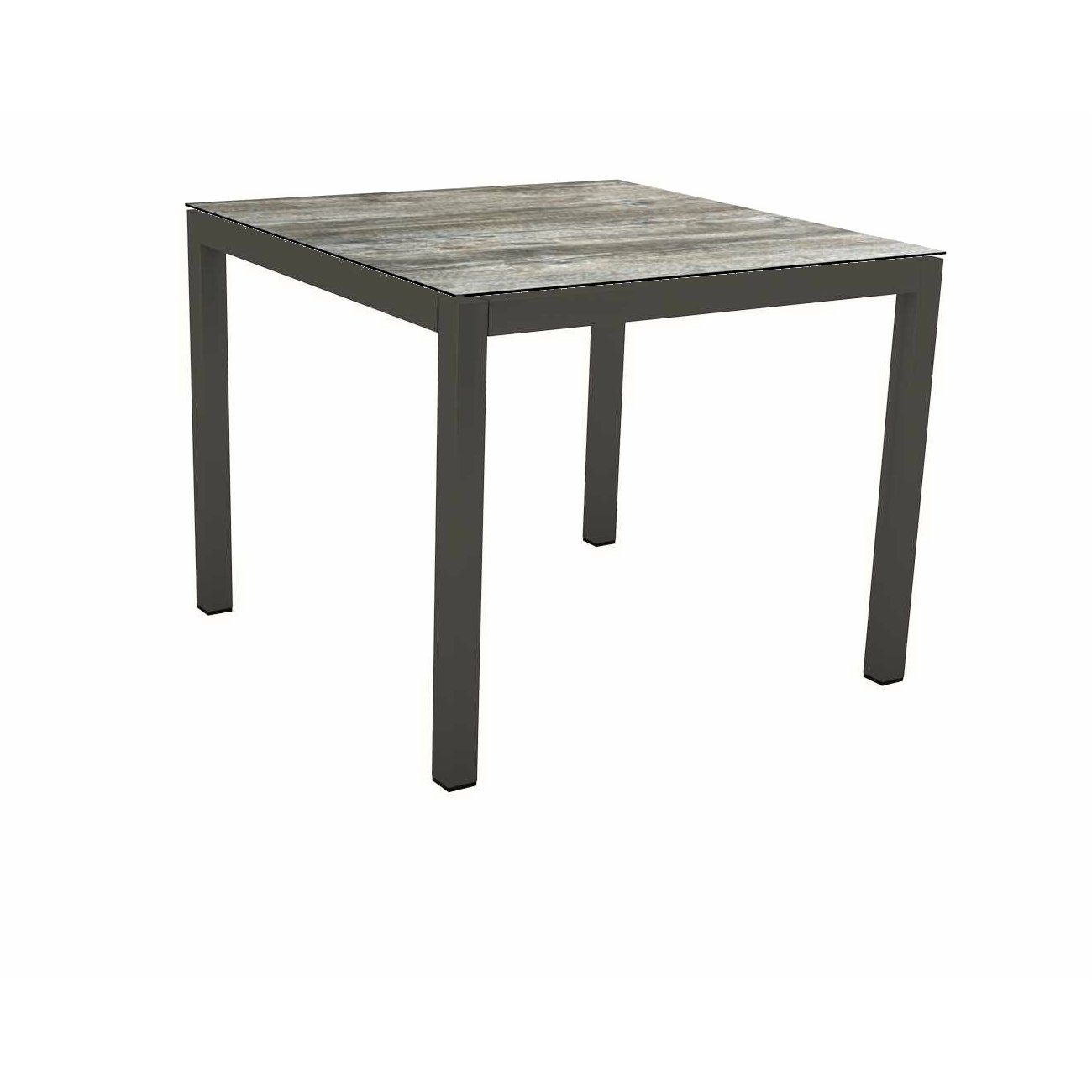 Stern Tischsystem Gartentisch, Gestell Aluminium anthrazit, Tischplatte HPL Tundra grau, Maße: 80x80 cm