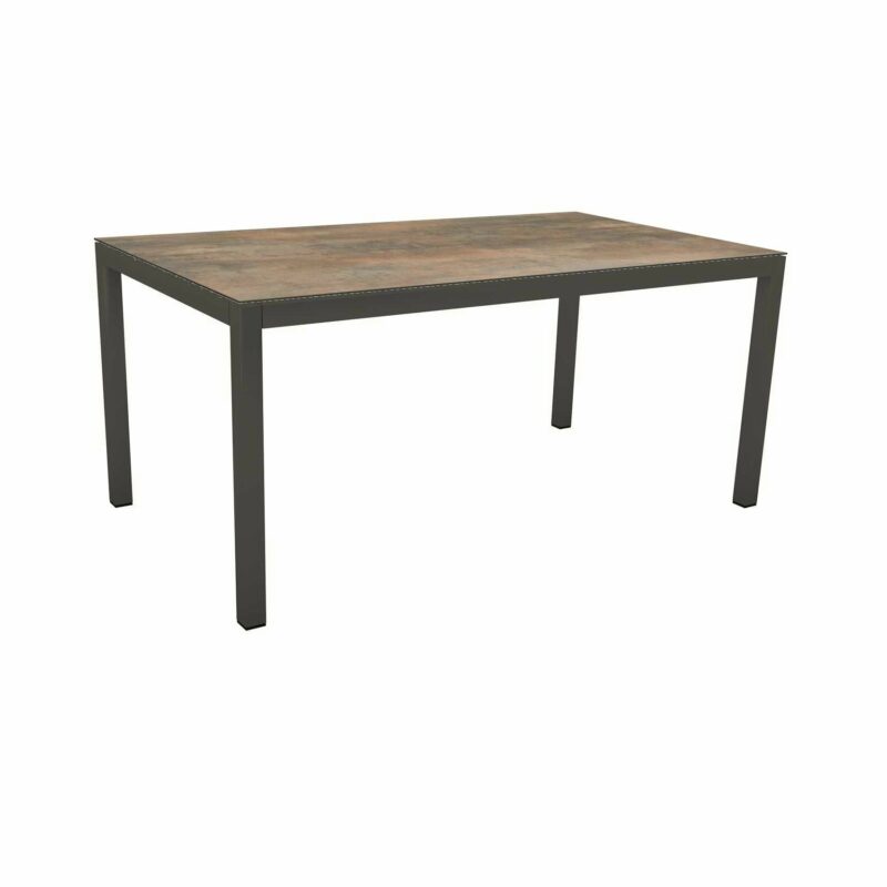 Stern Tischsystem Gartentisch, Gestell Aluminium anthrazit, Tischplatte HPL Ferro, Maße: 130x80 cm