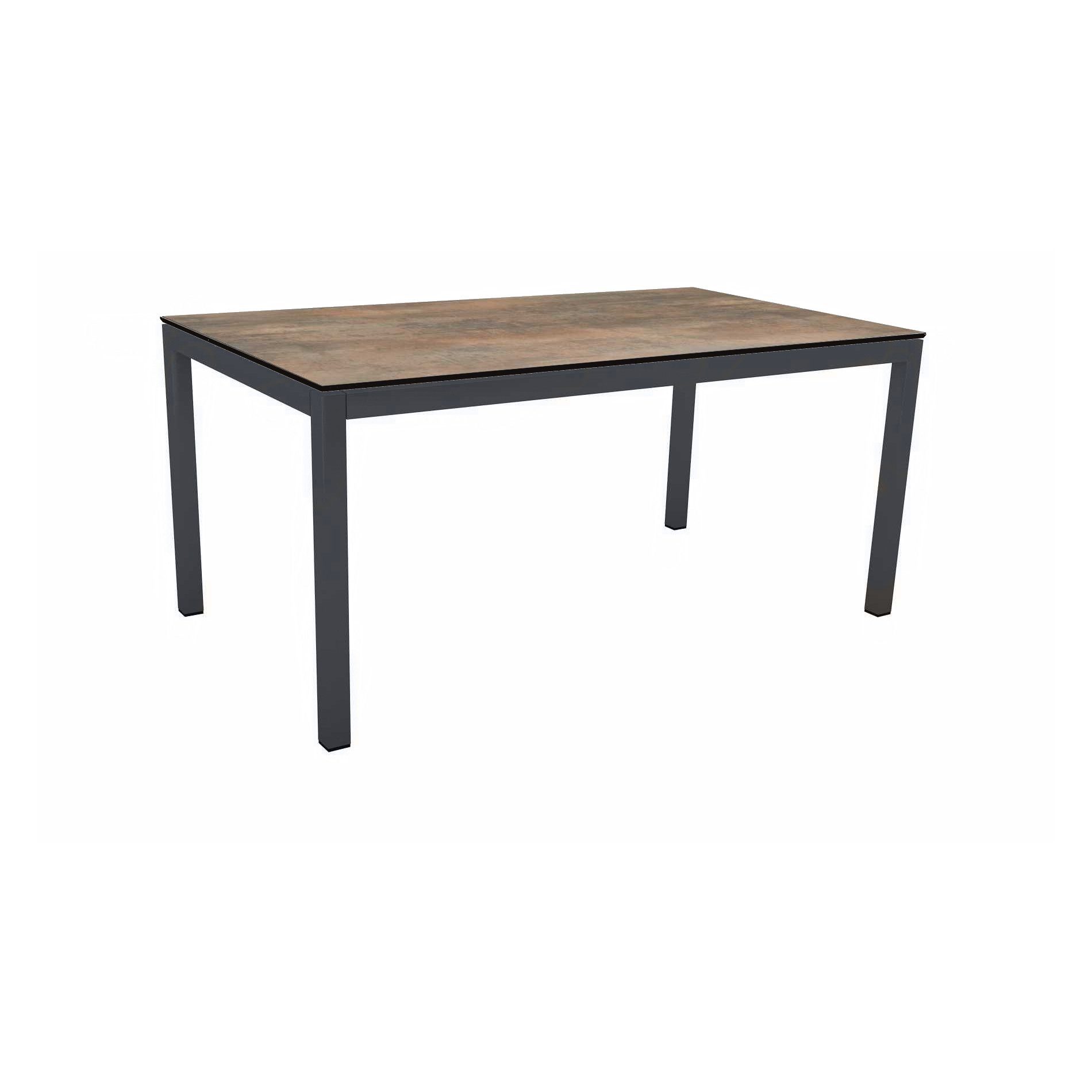 Stern Tischsystem Gartentisch, Gestell Aluminium anthrazit, Tischplatte HPL Ferro, Maße: 160x90 cm
