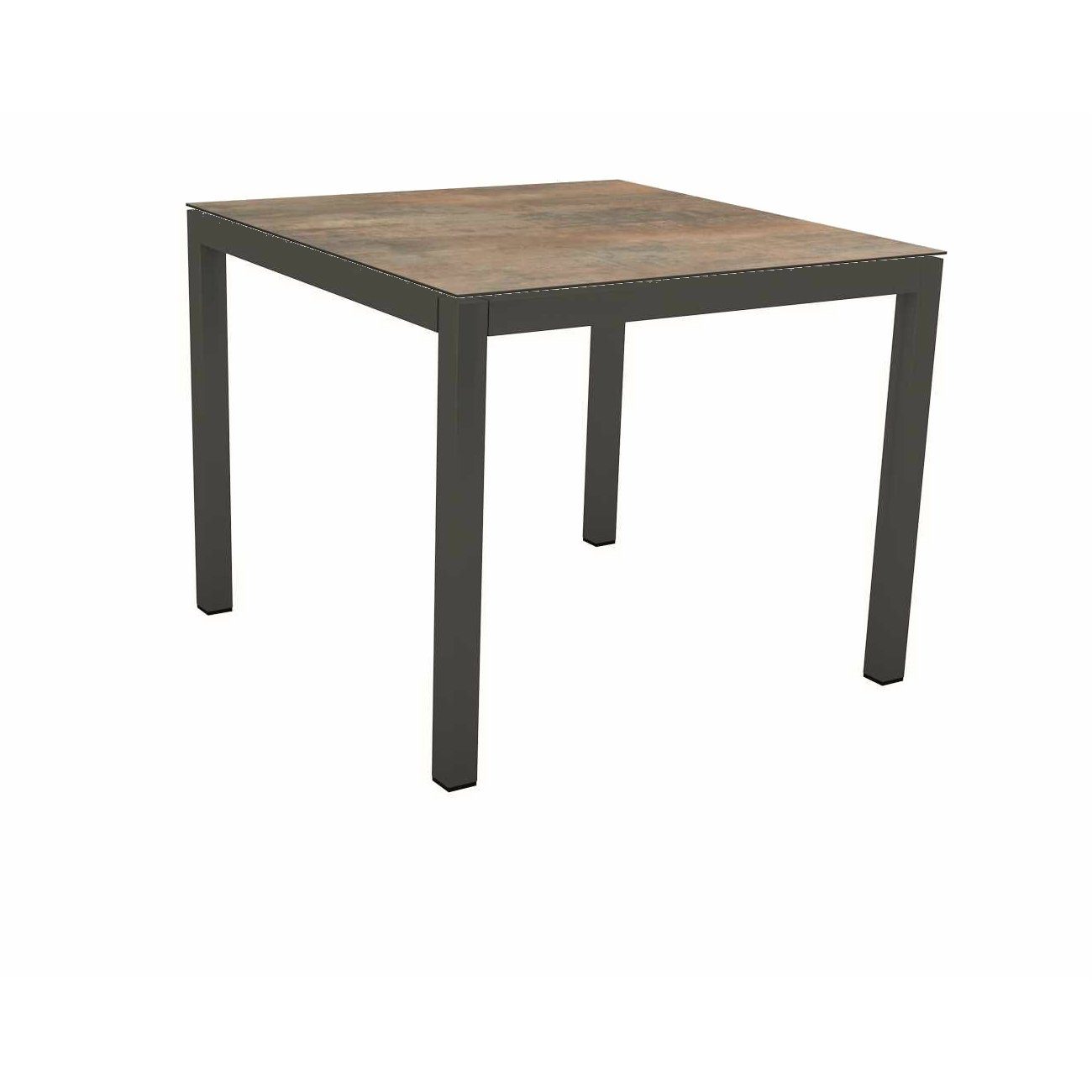 Stern Tischsystem Gartentisch, Gestell Aluminium anthrazit, Tischplatte HPL Ferro, Maße: 80x80 cm