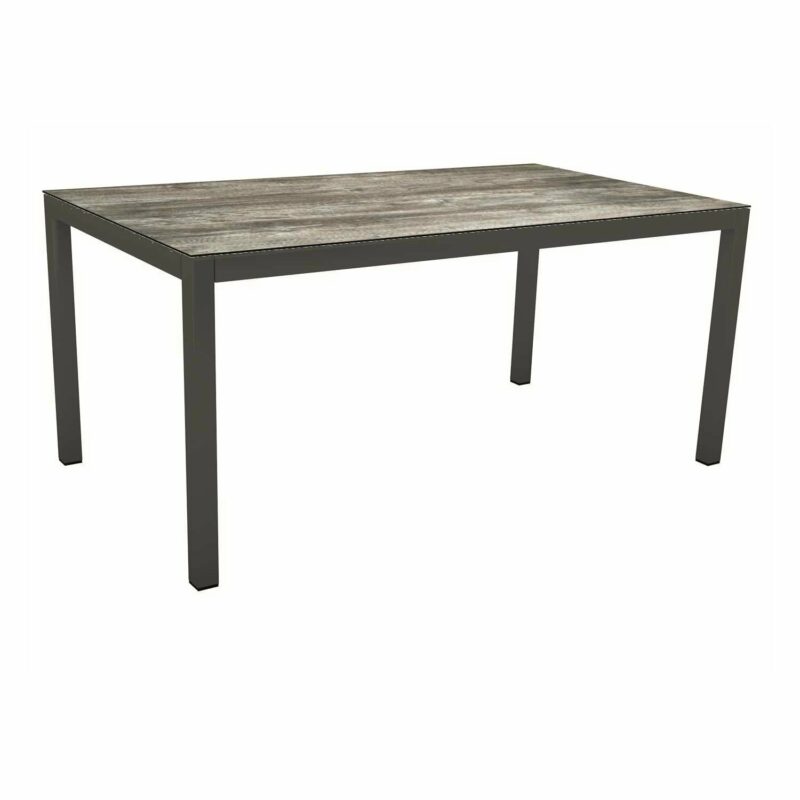 Stern Tischsystem Gartentisch, Gestell Aluminium anthrazit, Tischplatte HPL Tundra grau, Maße: 130x80 cm