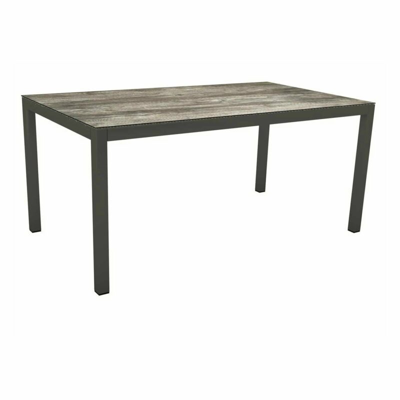 Stern Tischsystem Gartentisch, Gestell Aluminium anthrazit, Tischplatte HPL Tundra grau, Maße: 160x90 cm