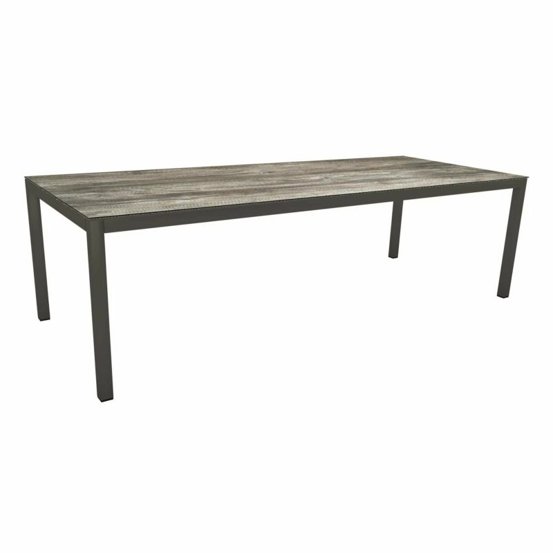 Stern Tischsystem Gartentisch, Gestell Aluminium anthrazit, Tischplatte HPL Tundra grau, Maße: 250x100 cm