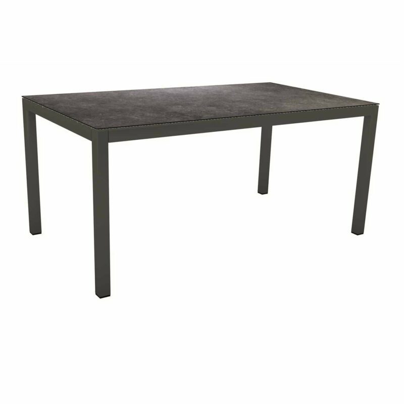Stern Tischsystem Gartentisch, Gestell Aluminium anthrazit, Tischplatte HPL Vintage grau, Maße: 130x80 cm