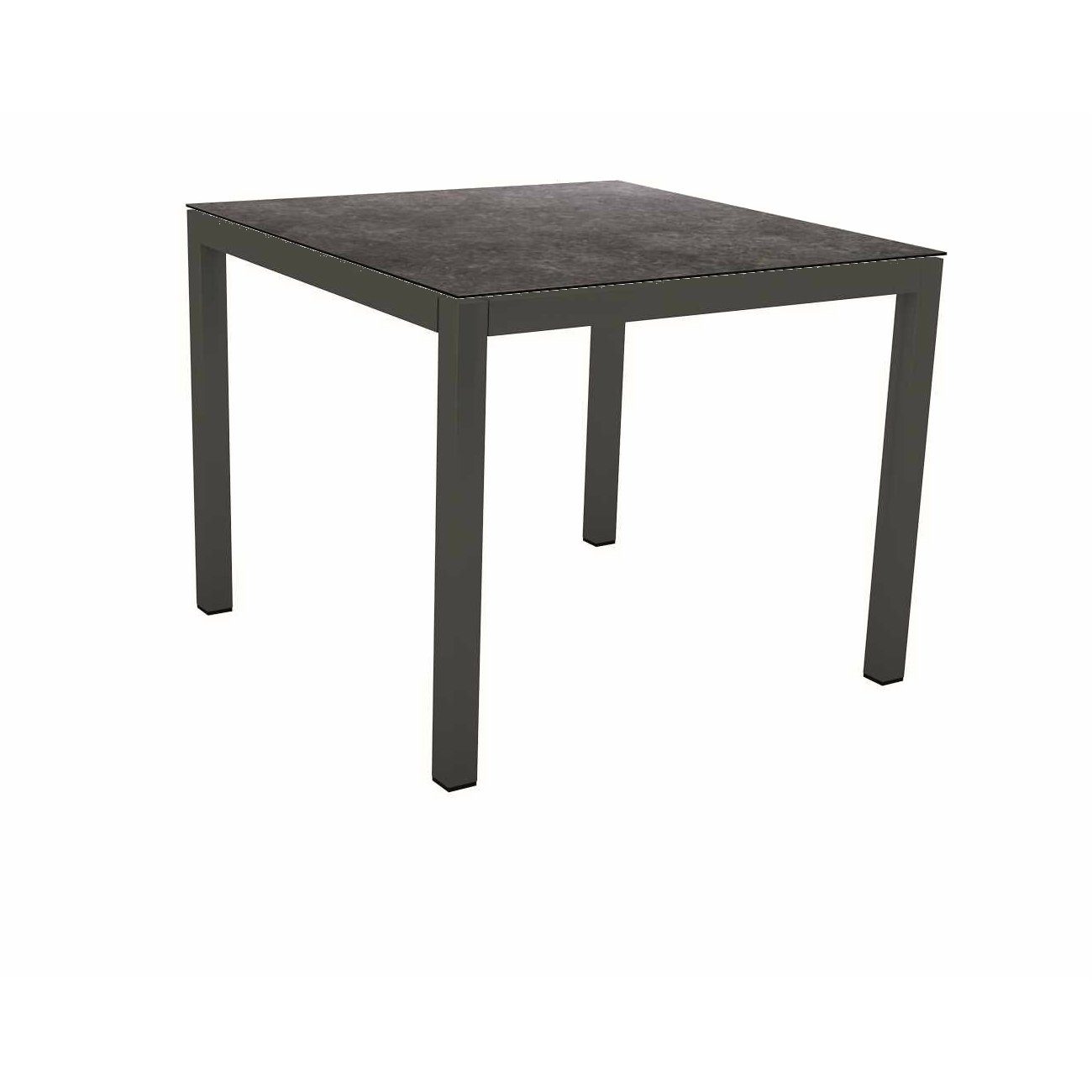 Stern Tischsystem Gartentisch, Gestell Aluminium anthrazit, Tischplatte HPL Vintage grau, Maße: 80x80 cm