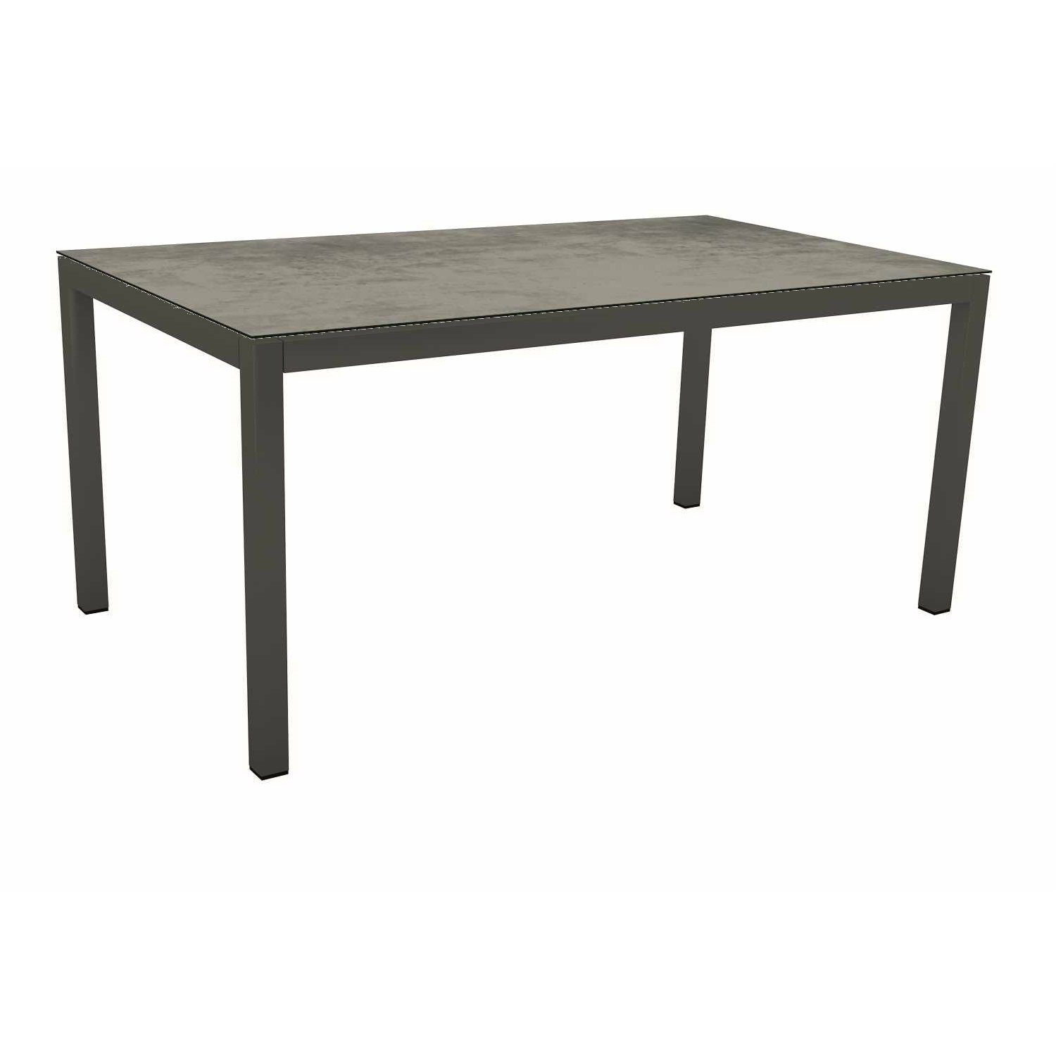 Stern Tischsystem Gartentisch, Gestell Aluminium anthrazit, Tischplatte HPL Zement, Maße: 130x80 cm