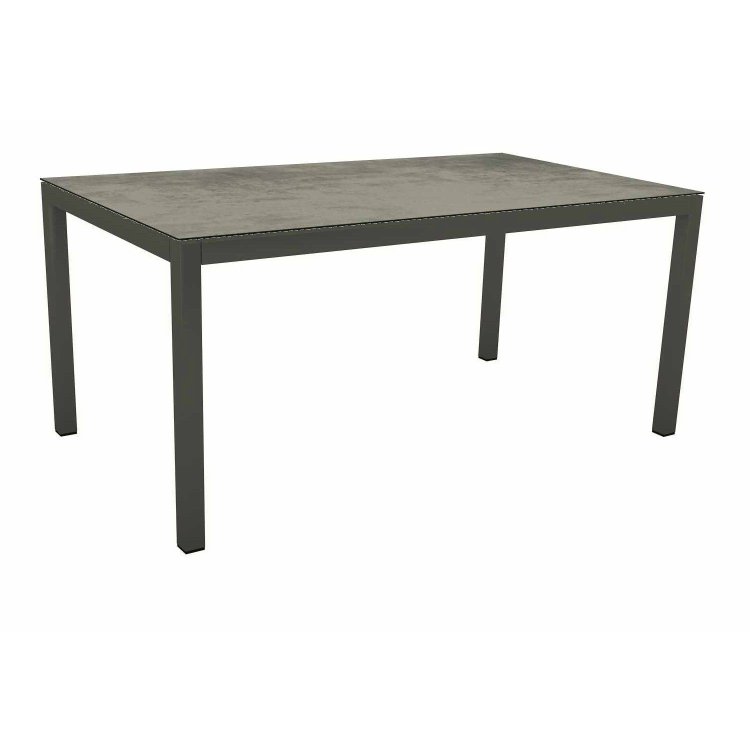 Stern Tischsystem Gartentisch, Gestell Aluminium anthrazit, Tischplatte HPL Zement, Maße: 160x90 cm