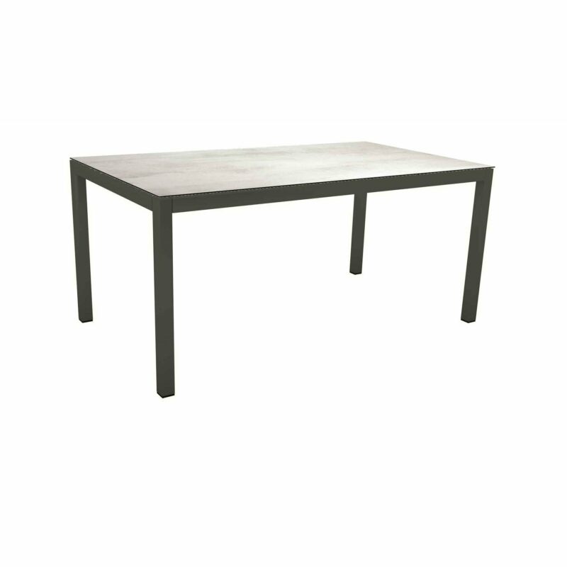 Stern Tischsystem Gartentisch, Gestell Aluminium anthrazit, Tischplatte HPL Zement hell, Maße: 160x90 cm