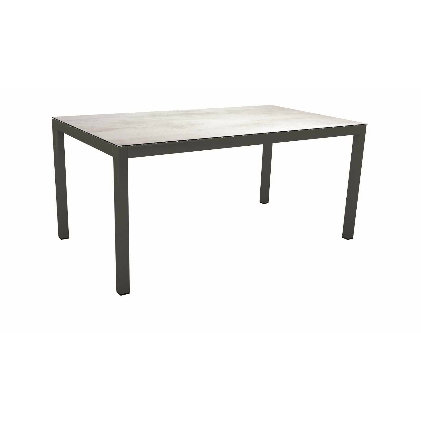 Stern Tischsystem Gartentisch, Gestell Aluminium anthrazit, Tischplatte HPL Zement hell, Maße: 130x80 cm