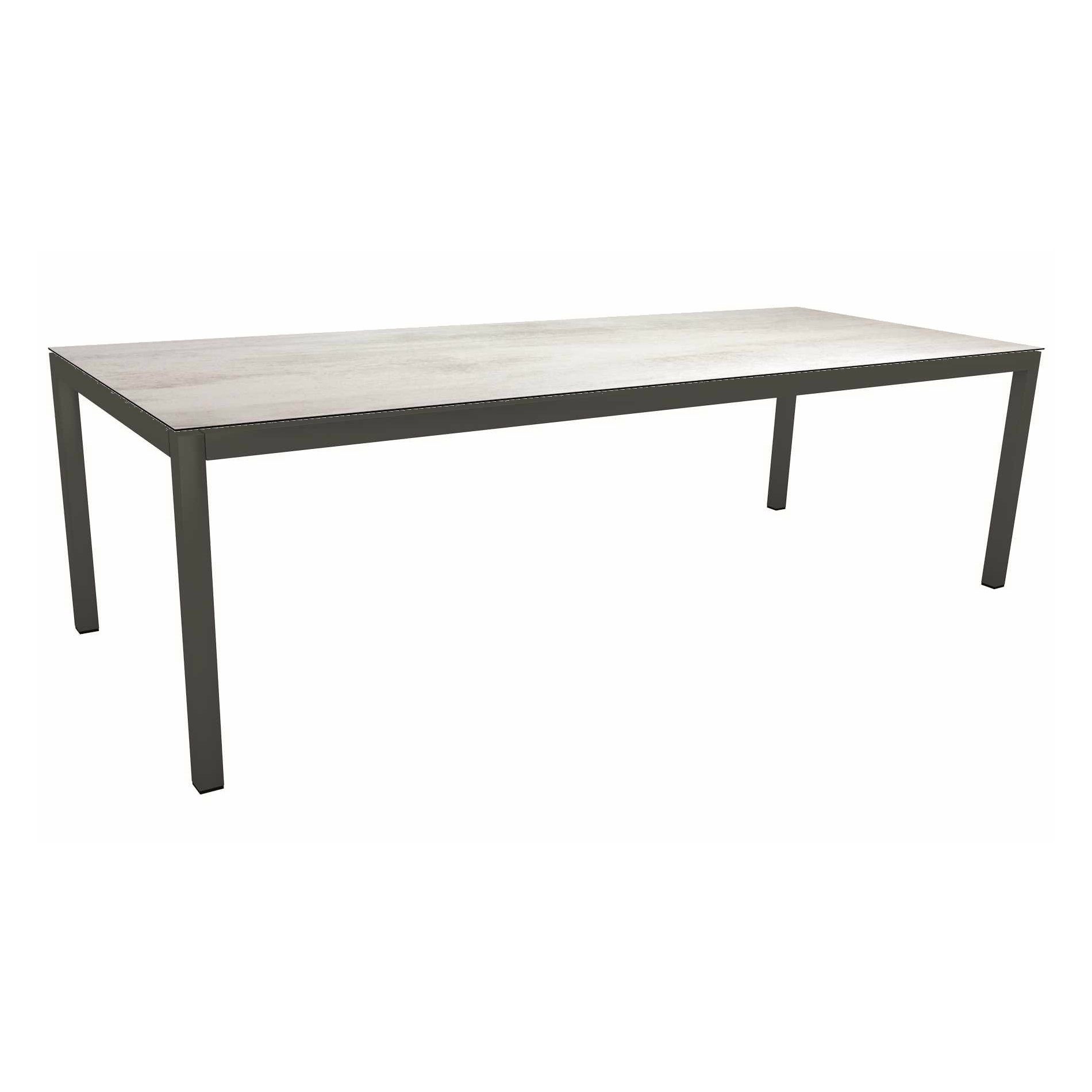 Stern Tischsystem Gartentisch, Gestell Aluminium anthrazit, Tischplatte HPL Zement hell, Maße: 250x100 cm
