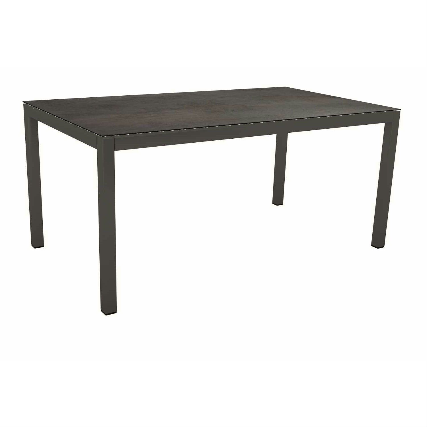 Stern Tischsystem Gartentisch, Gestell Aluminium anthrazit, Tischplatte HPL Nitro, Maße: 130x80 cm