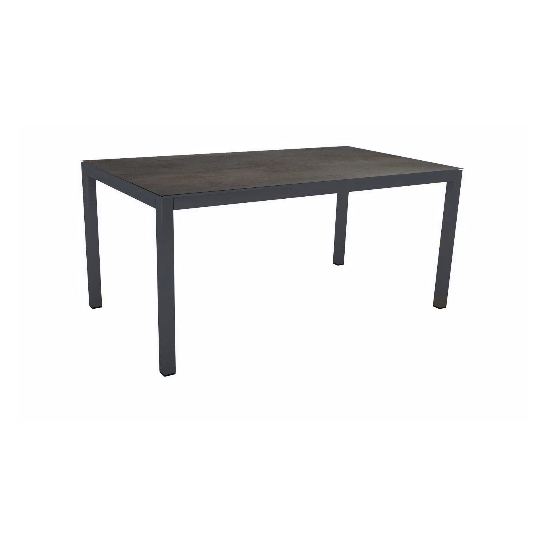 Stern Tischsystem Gartentisch, Gestell Aluminium anthrazit, Tischplatte HPL Nitro, Maße: 160x90 cm
