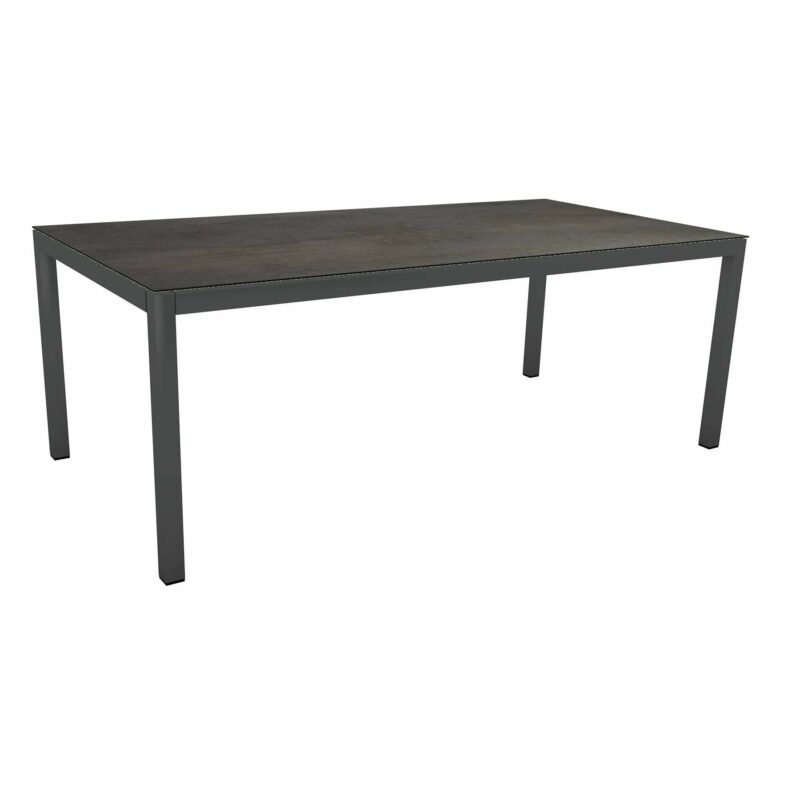 Stern Tischsystem Gartentisch, Gestell Aluminium anthrazit, Tischplatte HPL Nitro, Maße: 200x100 cm