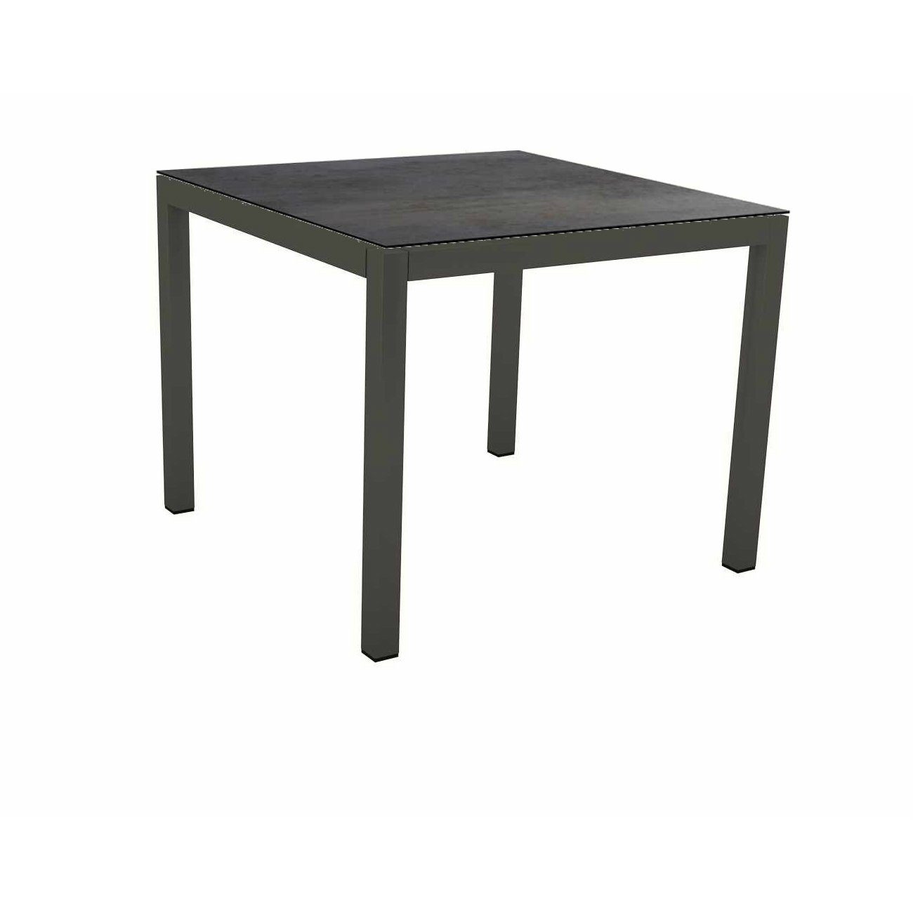 Stern Tischsystem Gartentisch, Gestell Aluminium anthrazit, Tischplatte HPL Nitro, Maße: 80x80 cm