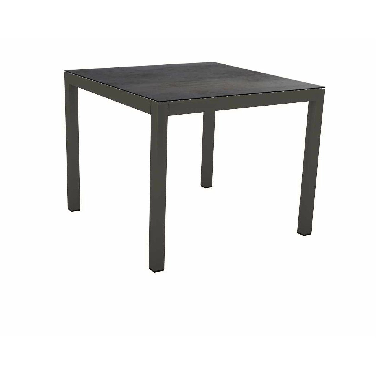 Stern Tischsystem Gartentisch, Gestell Aluminium anthrazit, Tischplatte HPL Nitro, Maße: 90x90 cm
