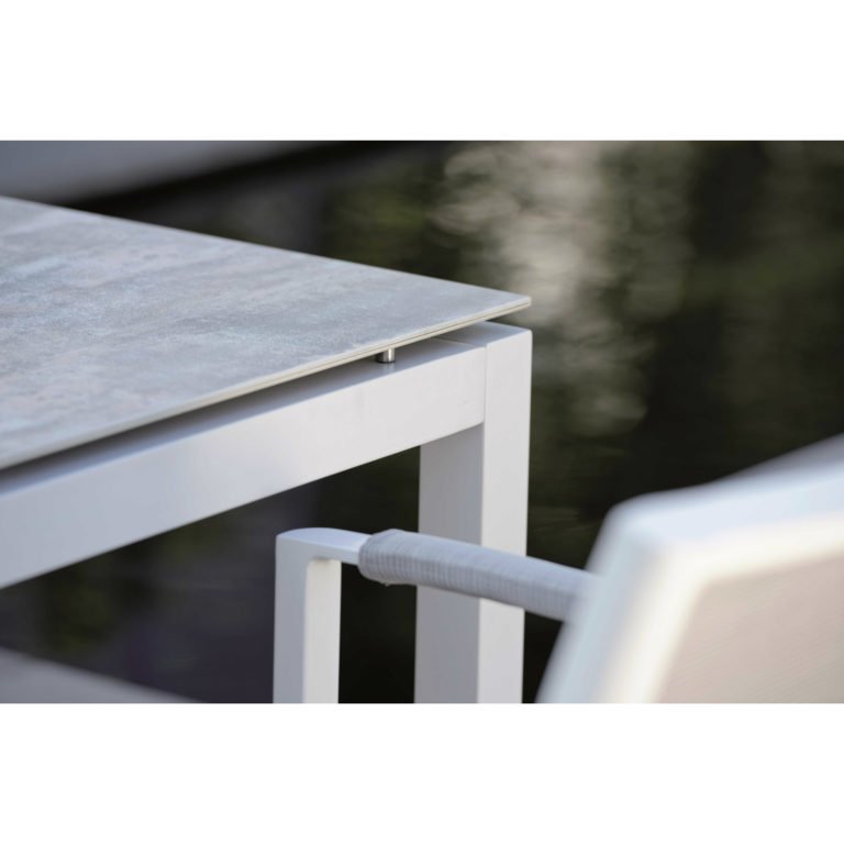 Stern Gartenmöbel-Set mit Stuhl "Skelby" und Tisch Aluminium weiß/HPL