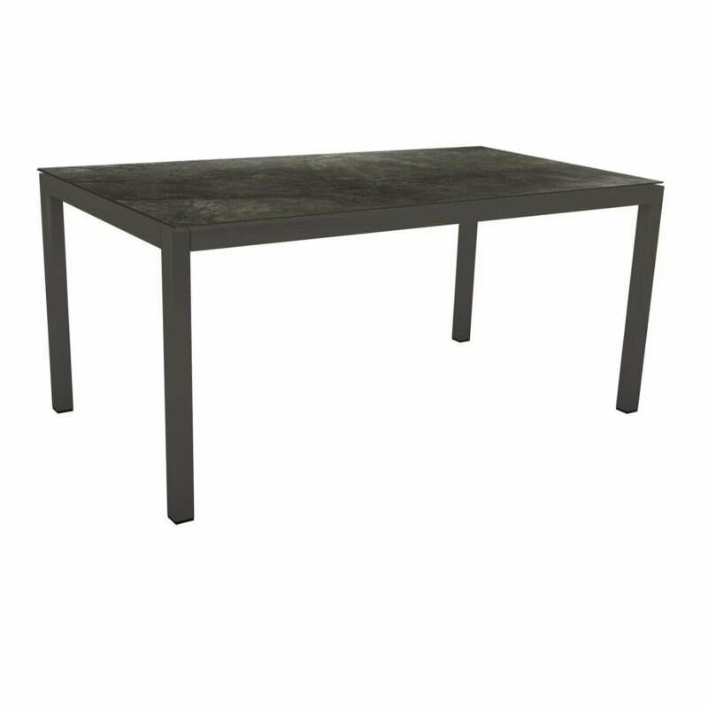 Stern Tischsystem Gartentisch, Gestell Aluminium anthrazit, Tischplatte HPL Dark Marble, Maße: 130x80 cm