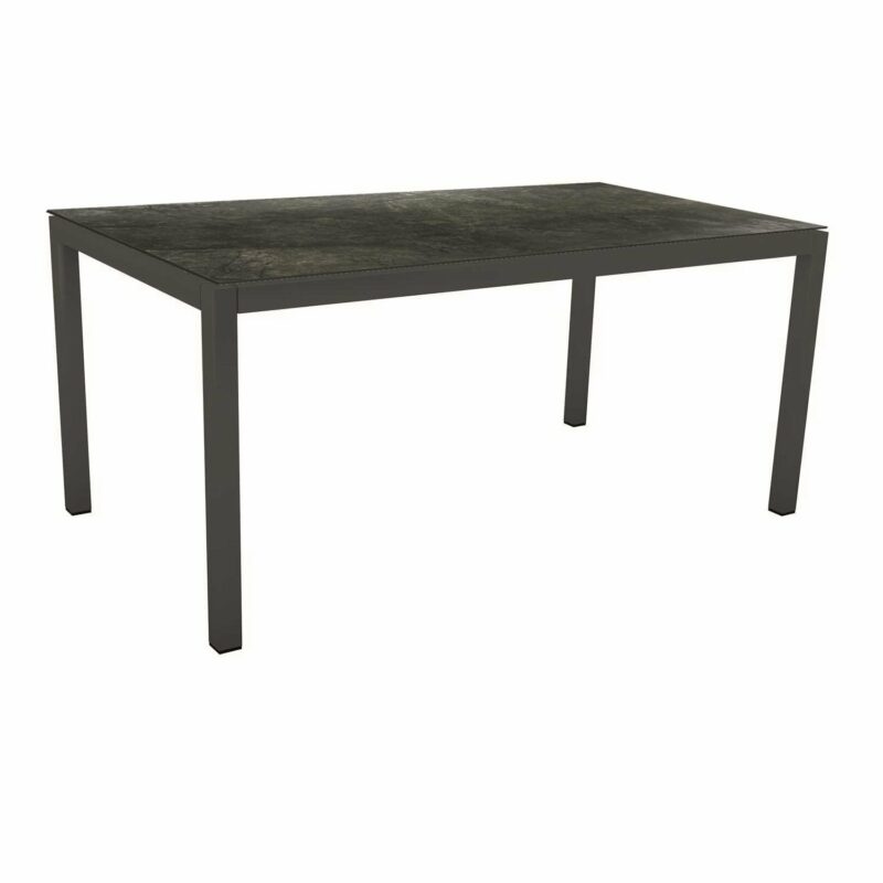 Stern Tischsystem Gartentisch, Gestell Aluminium anthrazit, Tischplatte HPL Dark Marble, Maße: 160x90 cm