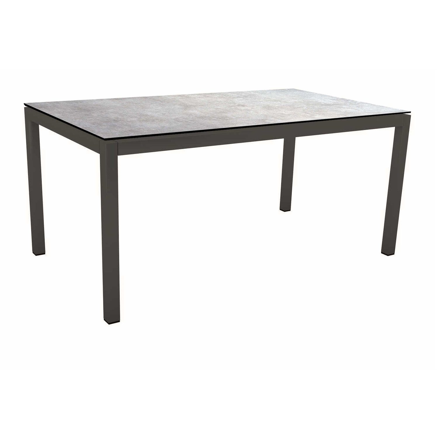 Stern Tischsystem Gartentisch, Gestell Aluminium anthrazit, Tischplatte HPL Metallic grau, Maße: 130x80 cm