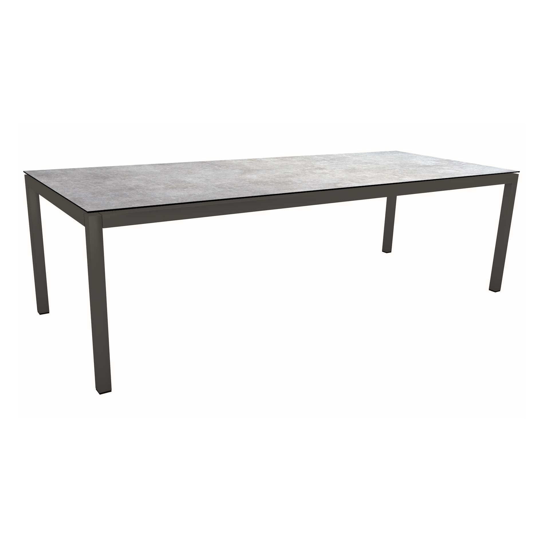 Stern Tischsystem Gartentisch, Gestell Aluminium anthrazit, Tischplatte HPL Metallic grau, Maße: 250x100 cm