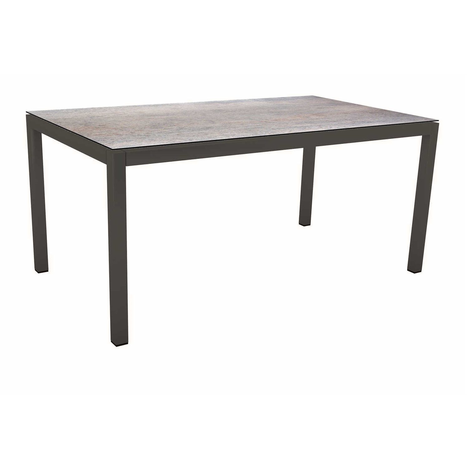 Stern Tischsystem Gartentisch, Gestell Aluminium anthrazit, Tischplatte HPL Smoky, Maße: 130x80 cm
