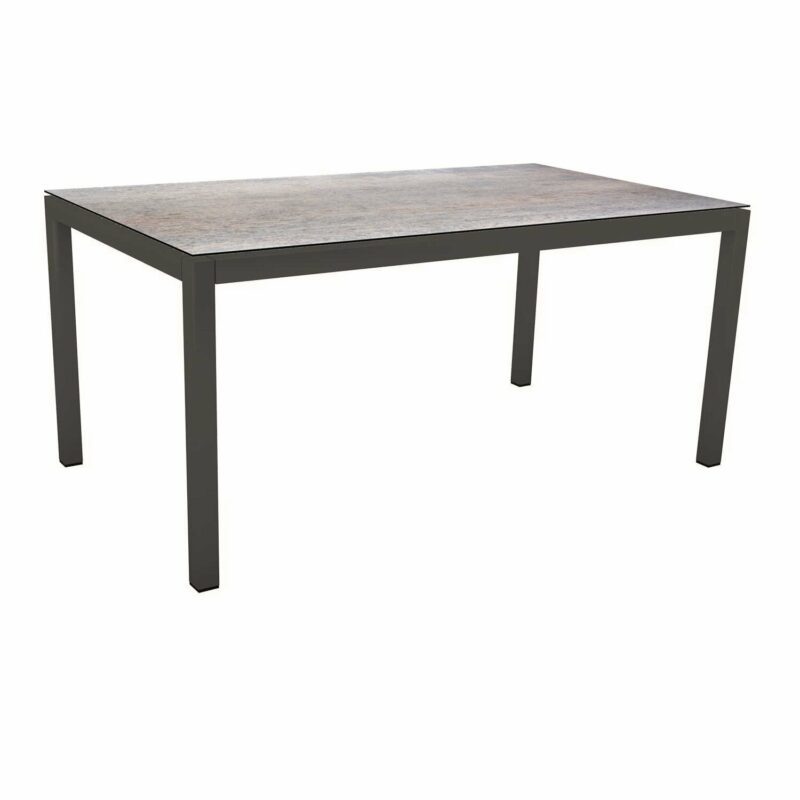 Stern Tischsystem Gartentisch, Gestell Aluminium anthrazit, Tischplatte HPL Smoky, Maße: 160x90 cm