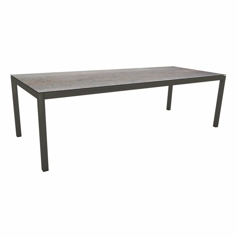 Stern Tischsystem Gartentisch, Gestell Aluminium anthrazit, Tischplatte HPL Smoky, Maße: 250x100 cm