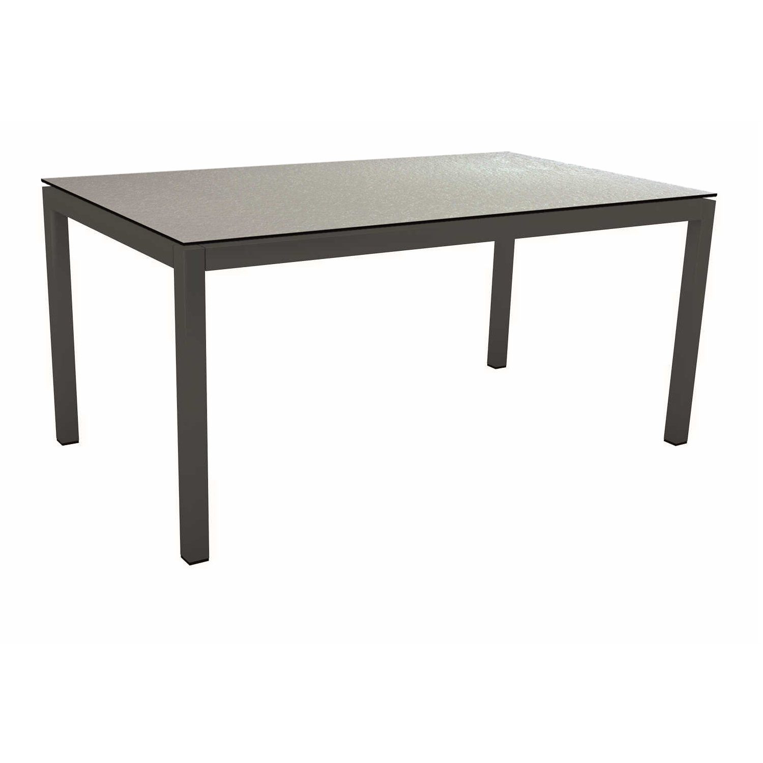 Stern Tischsystem Gartentisch, Gestell Aluminium anthrazit, Tischplatte HPL Uni grau, Maße: 130x80 cm