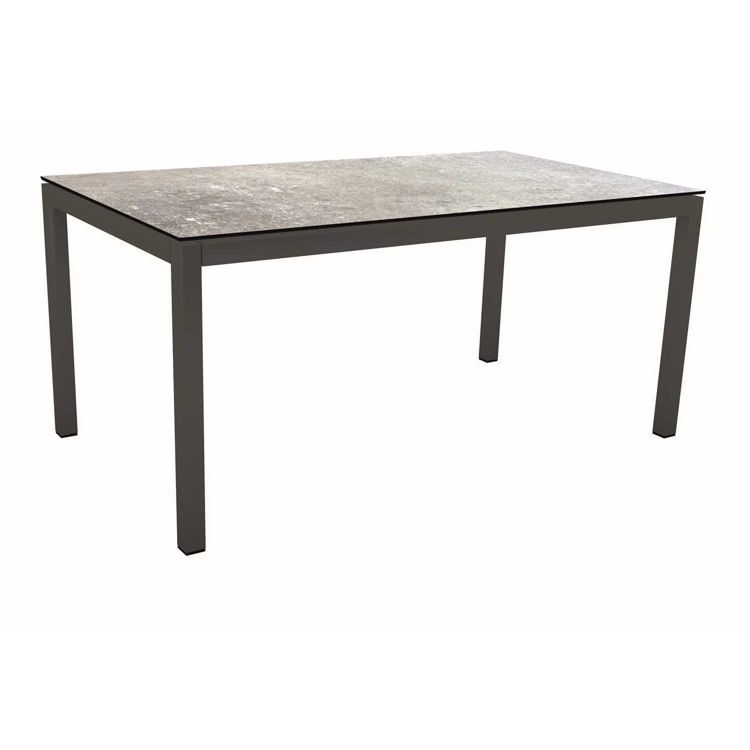 Stern Tischsystem Gartentisch, Gestell Aluminium anthrazit, Tischplatte HPL Vintage stone, Maße: 160x90 cm