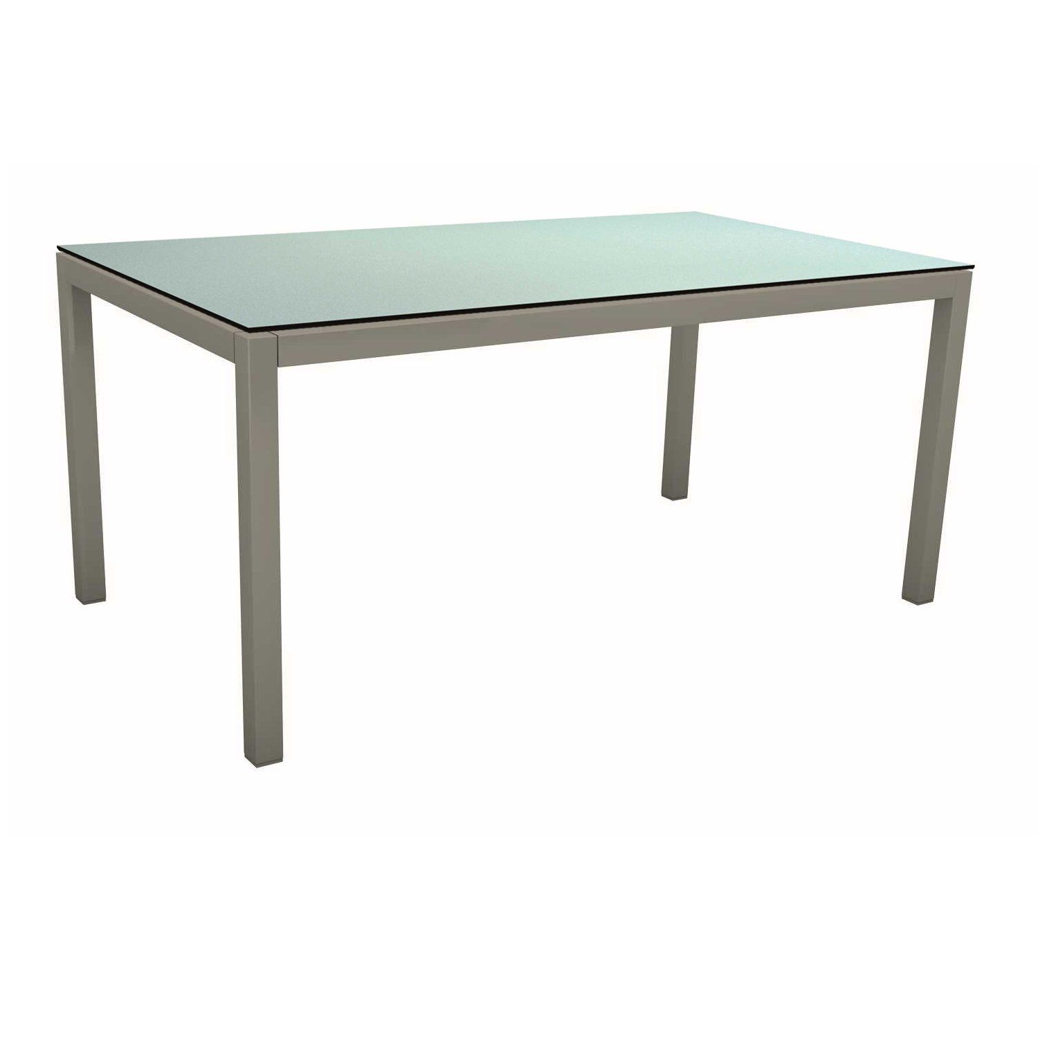 Stern Tischsystem, Gestell Aluminium graphit, Tischplatte HPL Nordic Green, 130x80 cm