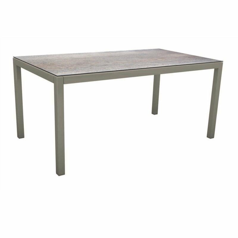 Stern Tischsystem, Gestell Aluminium graphit, Tischplatte HPL Smoky, 130x80 cm