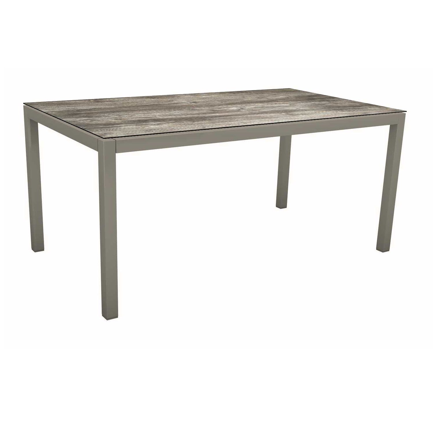 Stern Tischsystem, Gestell Aluminium graphit, Tischplatte HPL Tundra grau, 130x80 cm