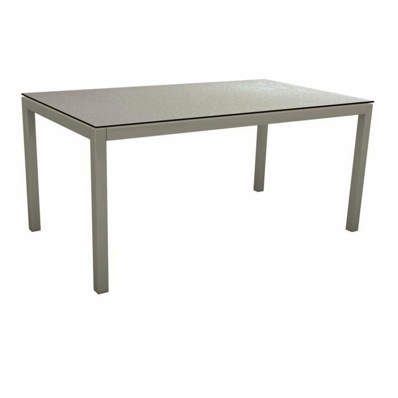 Stern Tischsystem, Gestell Aluminium graphit, Tischplatte HPL Uni Grau, 130x80 cm
