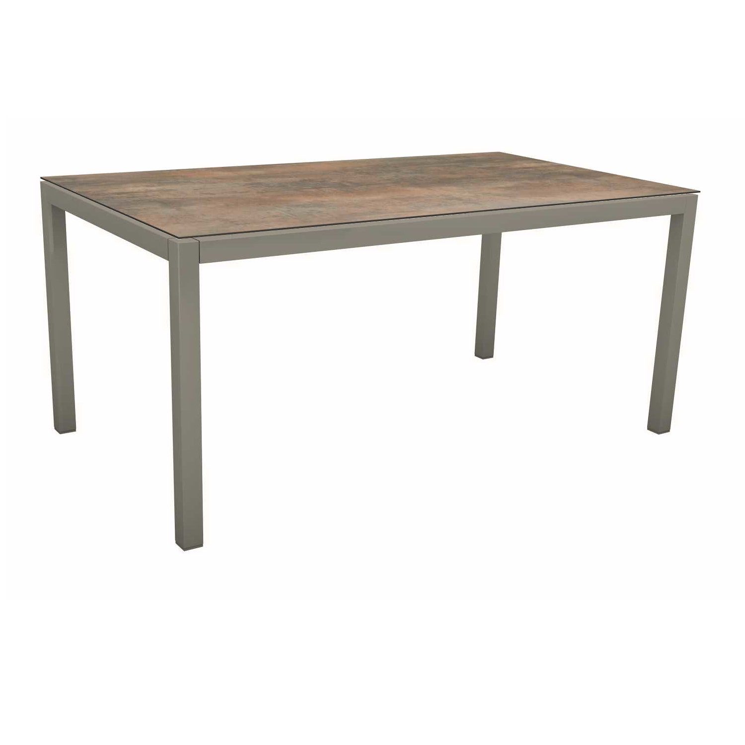 Stern Tischsystem, Gestell Aluminium graphit, Tischplatte HPL Ferro, 160x90 cm